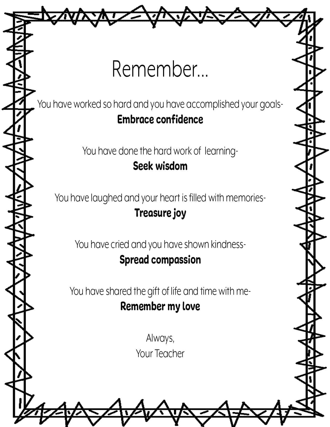 end of year poem for teacher