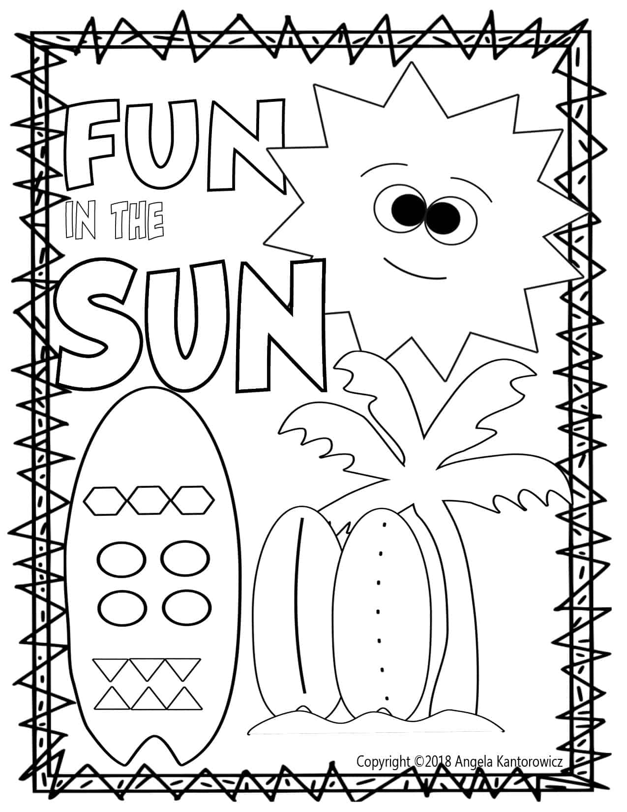 Fun In The Sun Color Sheet