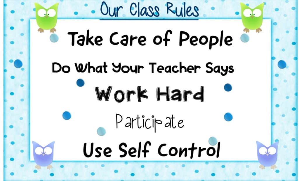 classroom chants to establish rules and expectations