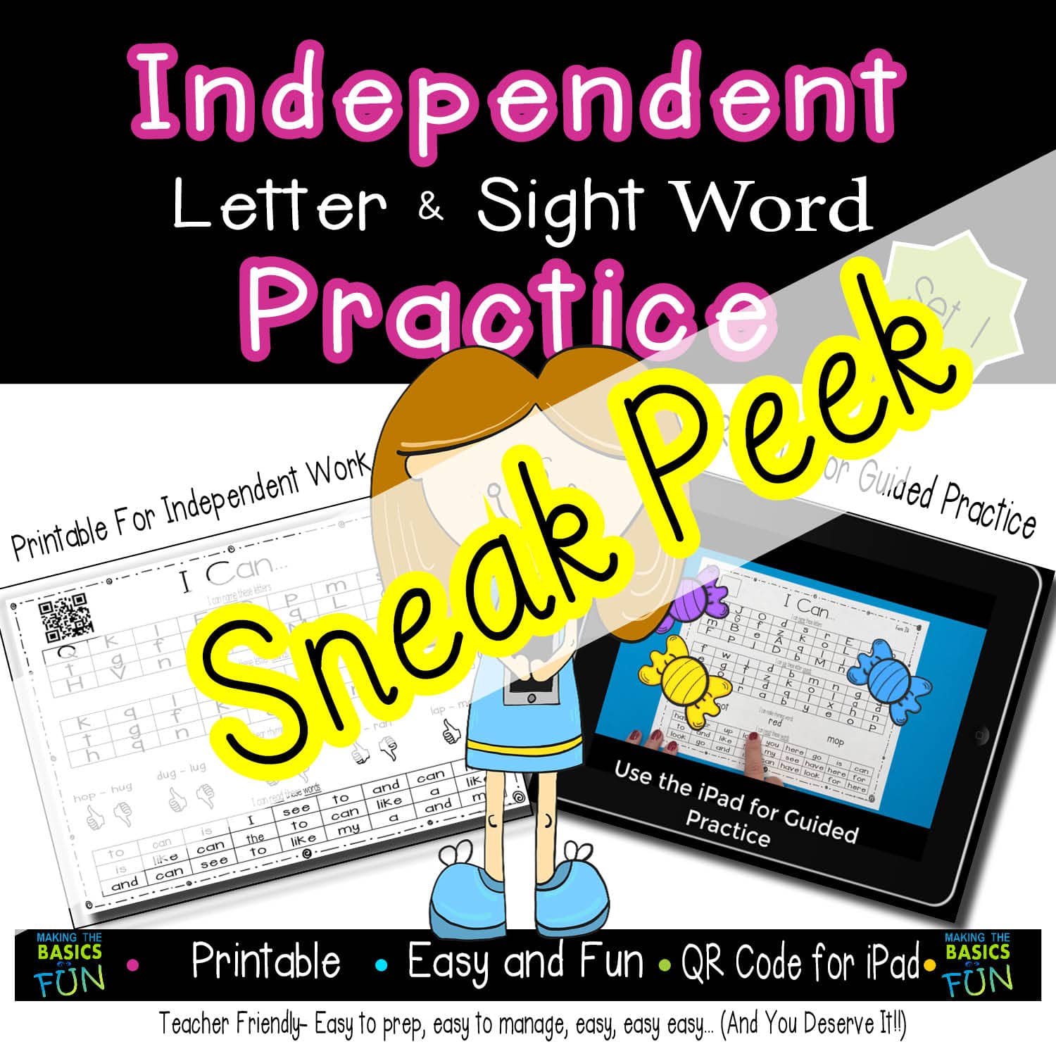 Sneak Peek of Independent Letter and Sight Word Practice