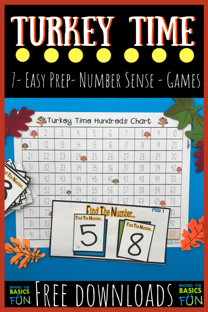 Turkey Time "Find The Number" Game, Mat 1