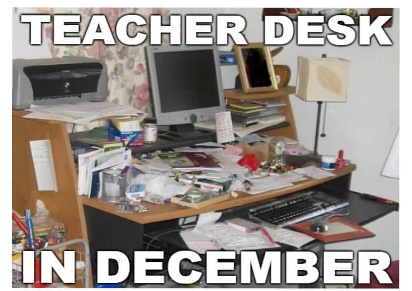 Teacher desk in December