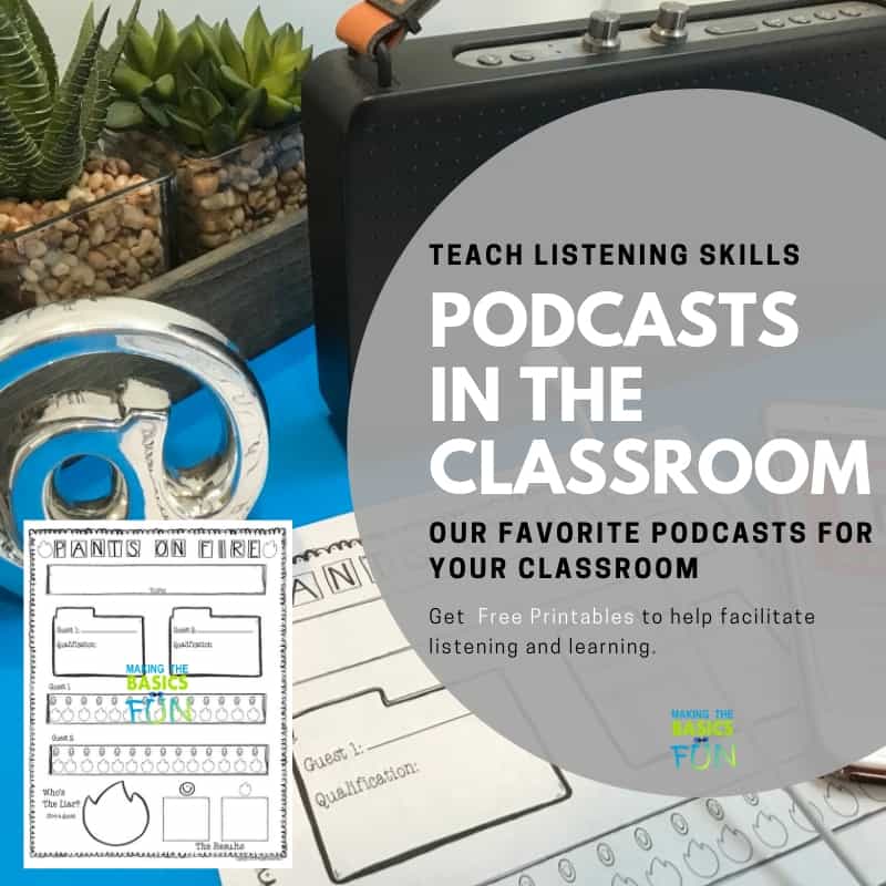 Teaching listening skills using podcasts. Free printable download