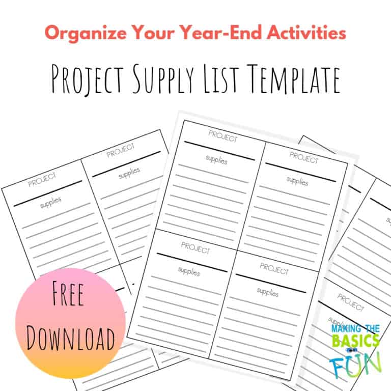 Project Supply List Template