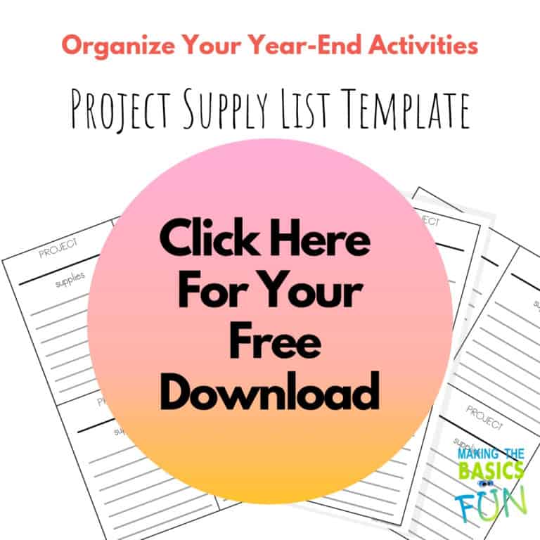 Project Supply List Template Freebie