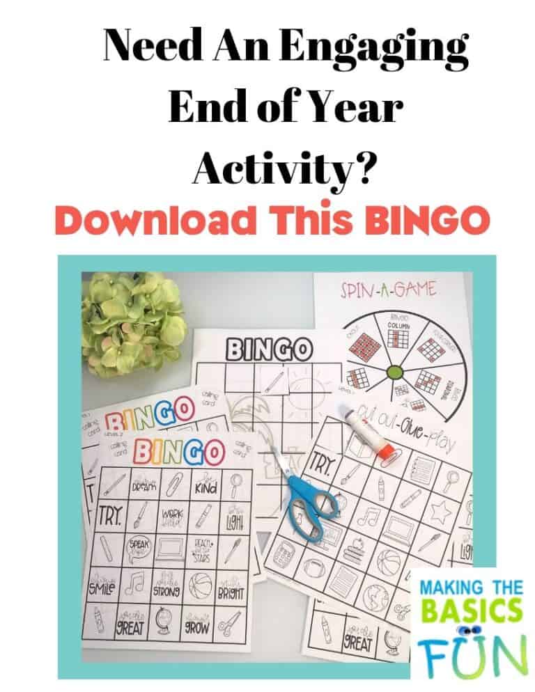 Preschool printable Bingo Game