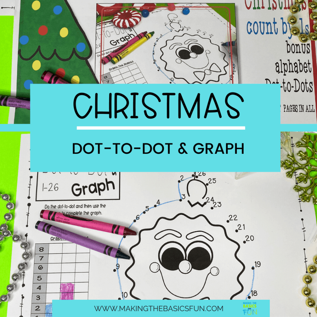 Dot-to-Dot and Graph printable of a Christmas ornament