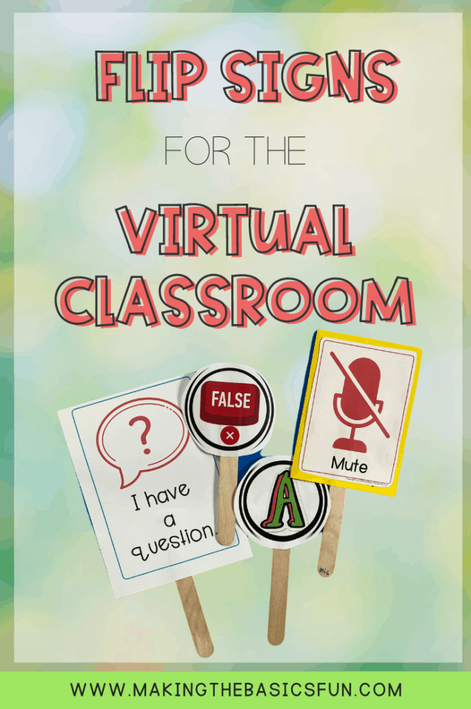 Flip signs for Virtual classroom examples