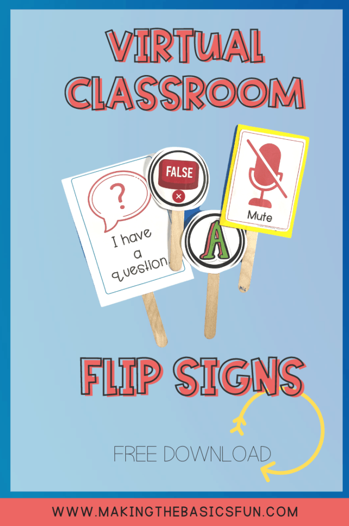 4 examples of flip signs for the virtual classroom