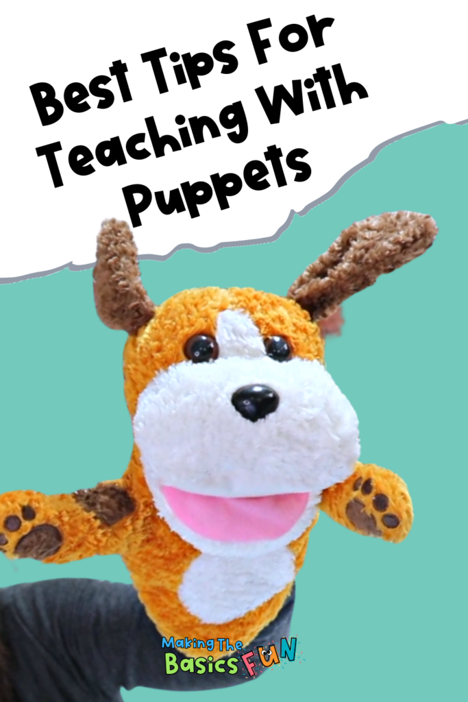 Max the dog puppet open mouth- best tips for teaching with puppets