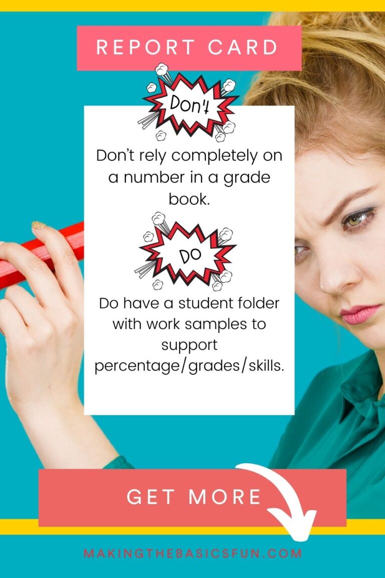 thinking teacher holding oversized pencil Report Card Dos and Don'ts