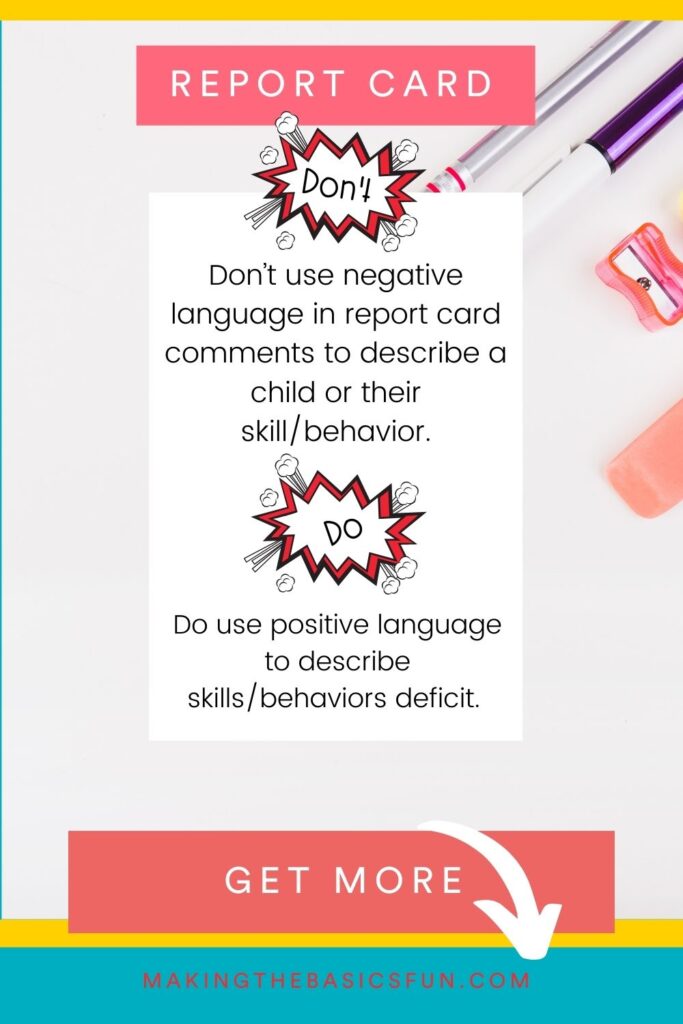 Report Card Do's and Don'ts - school supplies on table top