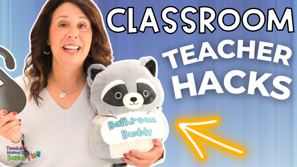 Teacher using bathroom buddy stuffed animal when teaching bathroom routines